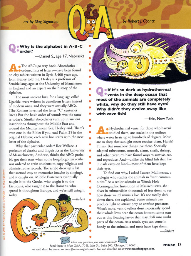 Muse Q&A column, September 2011